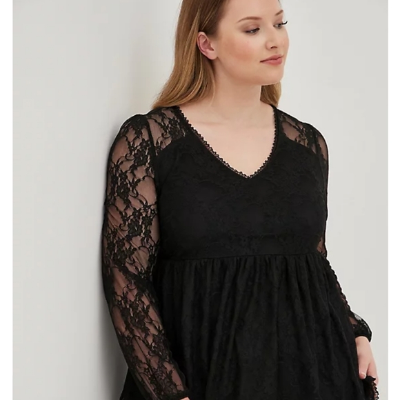 BABYDOLL LACE V-NECK TOP Size 2 - Picture 5 of 8